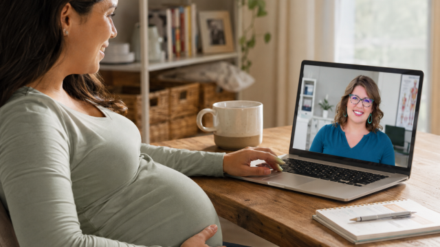 Pregnant Woman on OB Connect Call - CCM Health Obstetrics & Birthing Services